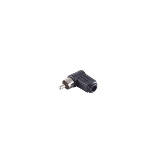 RCA plug, angeled, black