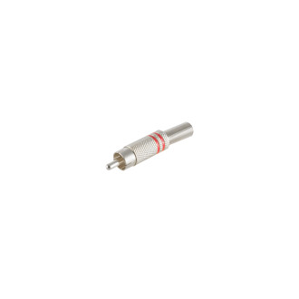 RCA plug, metal, 6mm, red