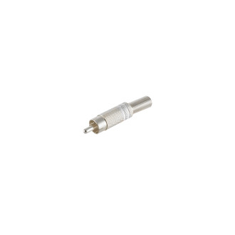 RCA plug, metal, 6mm, white