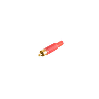 RCA plug, red, gold plated