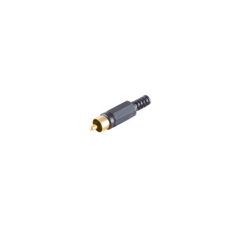 RCA plug, black, gold plated