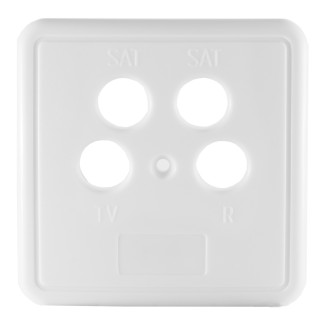 Cover-frame cover for 4-way-socket, white