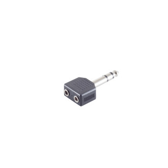 3 pin plug 6,3mm - 2x 3 pin jack 3,5mm