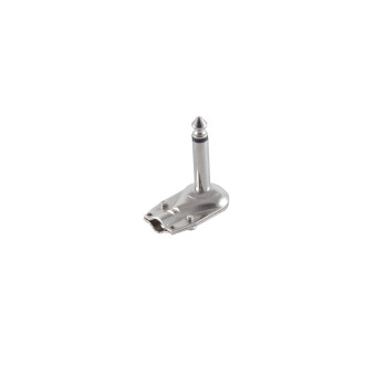 2 pin mono jack, 6.3mm, metal, angled