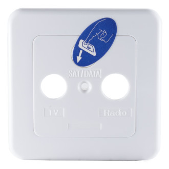 Univ. Cover double f. double/triple socket, white