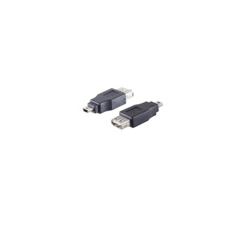 USB Mini-B 5p adapter, USB-A jack, 2.0