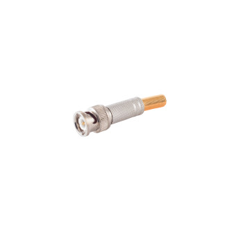 BNC plug, solder and screwable, metal, 75 Ohm