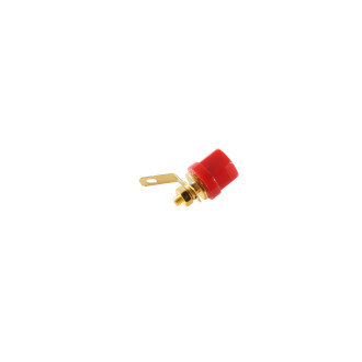 Banana jack, bulkhead, gold plated, red