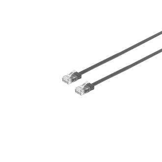 Patchcable Cat. 6 flat, U/UTP, black, 0,25m