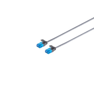 Patchcable Cat. 6 slim, U/UTP, black, 0.3m