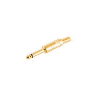 2 pin mono jack, 6.3mm, metal, gold plated