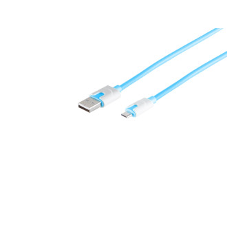 USB Micro B, charging cable, blue, 0,3m