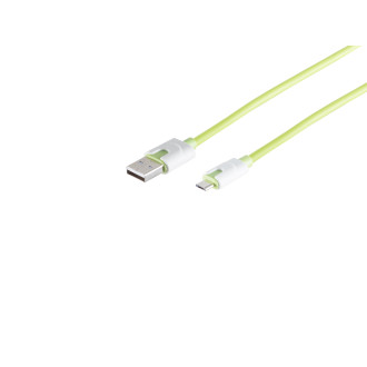 USB Micro B, charging cable, green, 0,3m