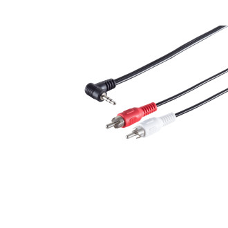 St. plug 3pin angled 3.5mm - 2x RCA plug, 1.5m