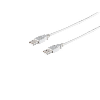 USB-A connecting cable, 2.0, grey, 1m