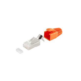 RJ-45 modular plug, 8P/8C, STP, 23AWG, orange