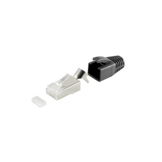 RJ-45 modular plug, 8P/8C, STP, 23AWG, black
