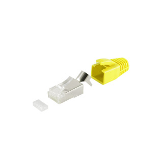 RJ-45 modular plug, 8P/8C, STP, 23AWG, yellow