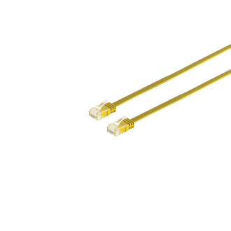 Patchcable Cat. 6 flat, U/UTP, yellow, 1m
