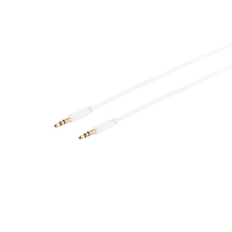 AUX cable, 3,5mm, TRS, slim, white, 0,6m