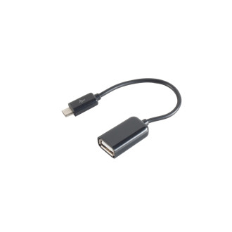 USB Micro-B adapter, USB-A jack, OTG, black
