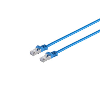 RJ45 patchcable w. CAT 7 rawcable PIMF bl 0,25m