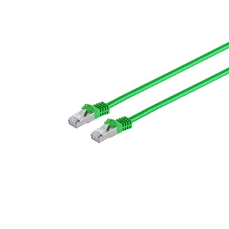 RJ45 patchcable w. CAT 7 rawcable PIMF green 0,25m