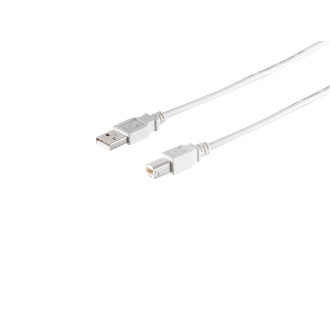 USB-A adapter cable, USB-B, 2.0, grey, 1,8m