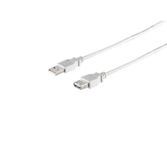 USB-A extension cable, 2.0, grey, 1,8m