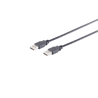 USB-A connecting cable, 2.0, black, 1,8m