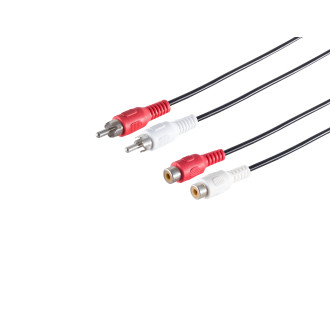 2 RCA plugs - 2 RCA jacks, 2.5m