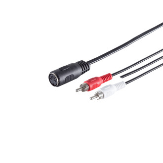 5 pin DIN jack - 2 RCA plugs/grounding, 0.2m