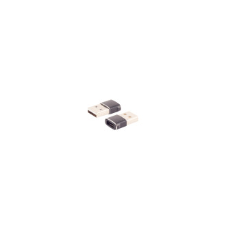 USB-A adapter, USB-C jack, 2.0, slim, metal