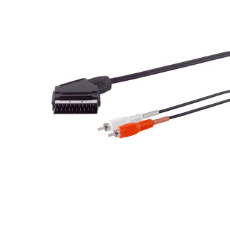 Scart plug to 2 RCA plugs (for Audio), 2m