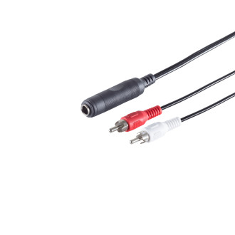 St. jack 3 pin 6.3mm - 2 RCA plugs, 0.2m