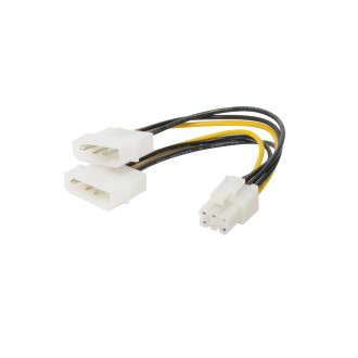 Int. power cable 2x5.25 pl./6pol PCI Express 0,13m