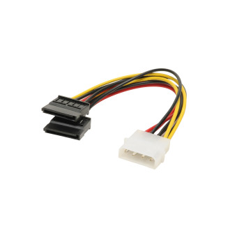 Adapter, 4-pol. 5.25 pl. to 2x 15-pol. SATA 0,13m