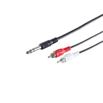 St. plug 3 pin 6.3mm - 2 RCA plugs, 1.5m