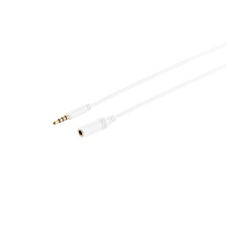 AUX extension, 3,5mm, TRRS, slim, white, 0,5m