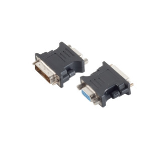 DVI-A (12+5) adapter, VGA jack, PVC, black