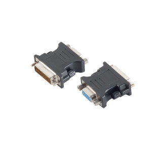 DVI-D (24+1) adapter, VGA jack, PVC, black