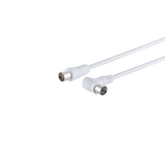 antenna cable, angle/ straight,  80 dB, white, 10m