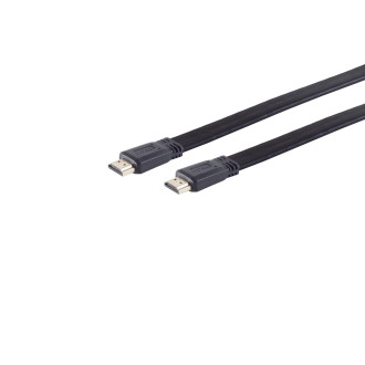 HDMI Flatcable, 4K, gold pl., black, 2m