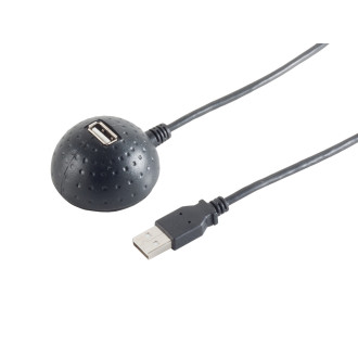 USB-A extension cable, 2.0, magnet socket, 1.5m
