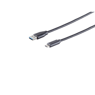 USB-A adapter cable, USB-C, 3.0, black, 0.5m