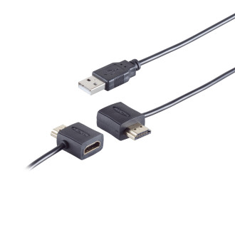 HDMI Power Inserter Adapter, USB, PVC, black