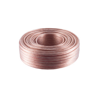 Speaker cable, 2 x 2.5mm², transparent, 100m