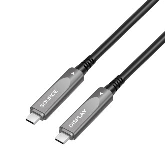 USB-C hybridcable, 3.2, 8K, 10G, 60W, TPU, 15m