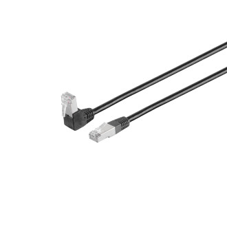 Patchcable CAT 6 S/FTP PIMF 90°-straight bk 0,5m