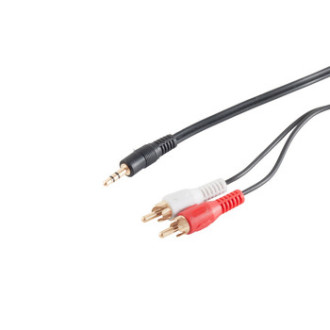 St. plug 3 pin 3.5mm – 2 RCA plugs,gold pl. 1.5m